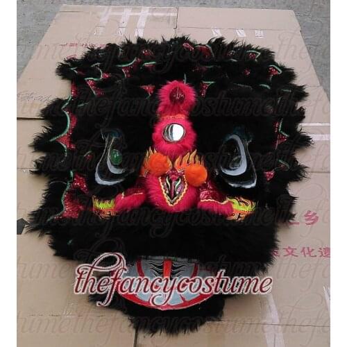 Black Lion Dance Costume 2 Player 8-12 Age Children Play Party Performance Sport Outdoor Parade Folk Parad Stage Mascot China