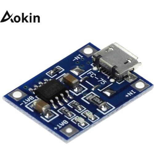 TP4056 5V TENSTAR ROBOT 1A Micro USB 18650 Lithium Battery Charging Board Charger Module+Protection Dual Functions