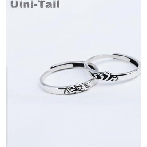 Uini-Tail hot sale new 925 sterling silver sea vow mountain retro couple open ring fashion trend personality high quality ED757
