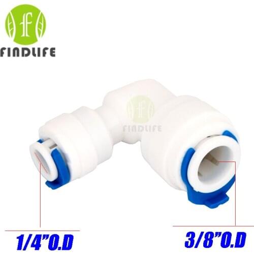 Water Filter Parts 5pcs 3/8" * 1/4"OD Tube L Hose Elbow Quick Connector pipe water connection for ro water purifier system 6040