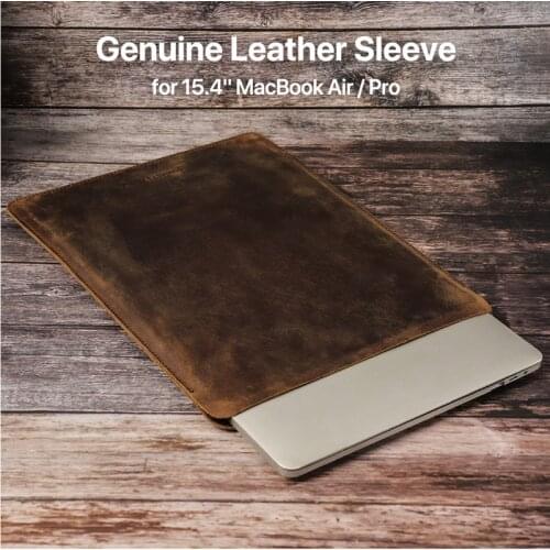 13.3 inch Laptop Sleeve Genuine Leather Bags for Apple Macbook Pro 15.4'' A1707 A1398 Case IPad Protector Cover For Mac book Pad
