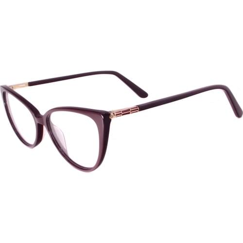 Cat Eye Female Fashion Acetate Full Rim Eyeglasses With Spring Hinge For Rx Myopia Reading Multifocal Lenses