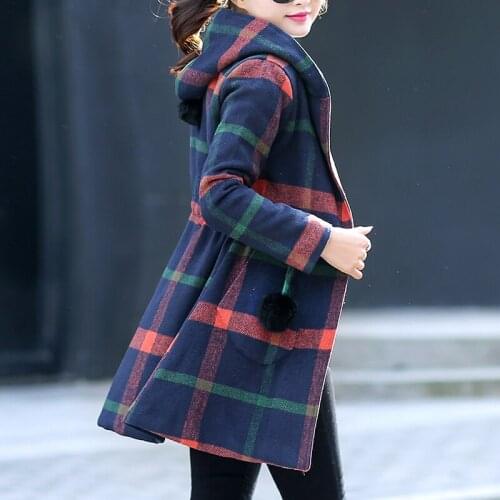 Womens Coat Woolen Autumn Winter Plus Size Womens Jacket Wool Coats Fashion Korean Style Clothing Outerwear Tops Free Shipping