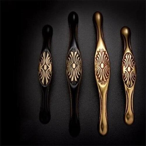 1Pcs Full Copper Handle American Cabinet Wardrobe Door Long Handles Solid Brass Furniture Pulls