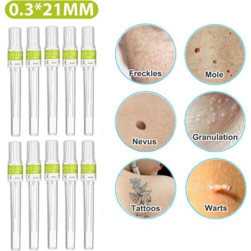 10/20pcs Laser Mole Removal Pen needle Wart Plasma Pen Needle Corn Freckle Tag Nevus Dark Age Sweep Spot Removal Skin Care Tool