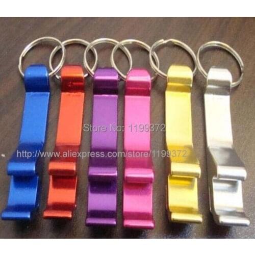 1000pcs LASER Logo Custom Personalized key chain metal aluminum alloy keychain ring beer Can bottle opener Openers Gear