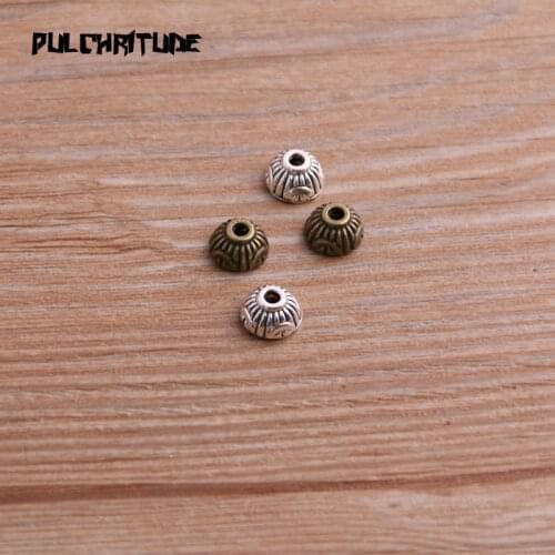40pcs 3*7*7mm Two Color Bead Caps Charm Hollow MINI Flower Pendants Jewelry Accessories DIY Receptacle Charms