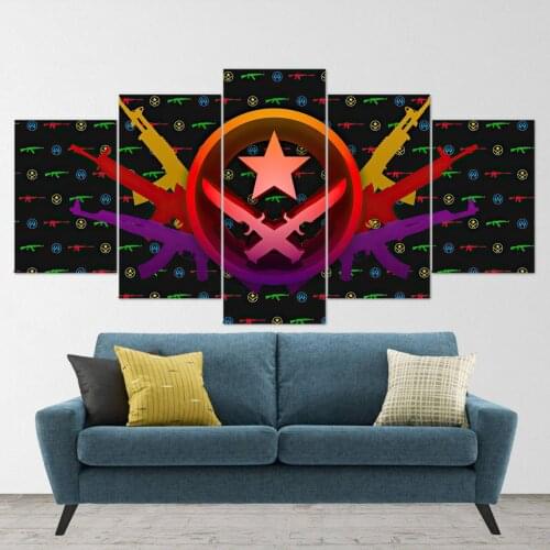 5 Pieces Wall Art Canvas Painting Modern Home Decoration Canvas Pictures For Living Room Abstract Modular Framework