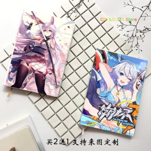 Anime Honkai Impact 3 Raiden Mei Murata Himeko Men Women Student Notebook Eye Protection Diary Notepad Memorandum Book Gifts