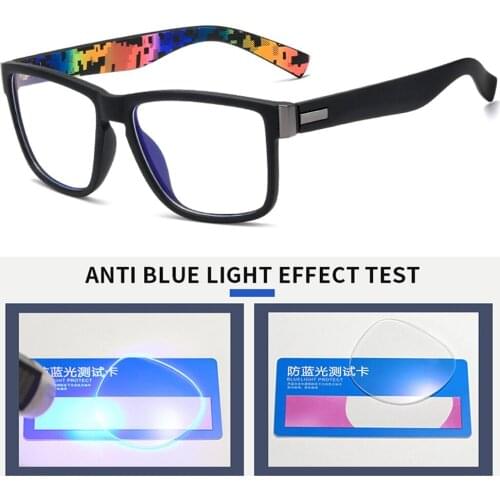 Anti Blue Light Glasses Men Transparent Eyewear Frame Square Gaming Glasses Computer Protection Optical Eyeglasses