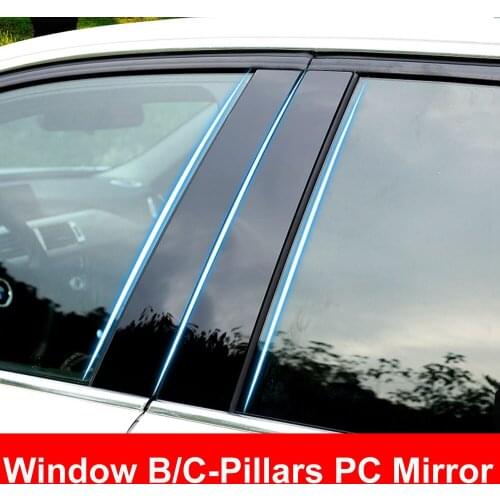 Car Styling Exterior PC Mirror Window B/C-Pillars Moulding Cover Trim Sticker Glossy Black For BMW X1 X3 X5 1-2-3-5 Series GT