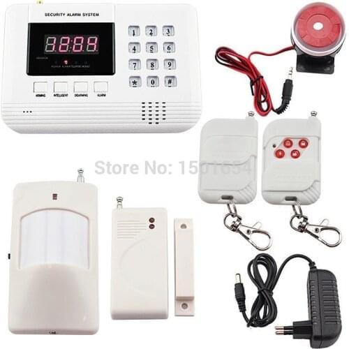 English Voice Home Security Burglar gsm alarm system LCD Wireless GSM/PSTN/SMS/Call Autodial Voice Home Security Alarm System