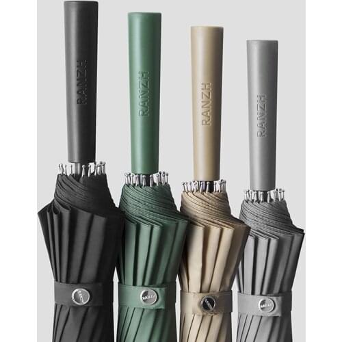 New Long Handle Big Umbrella Rain Women Men Black Golf Umbrellas 16K Windproof Strong Stick Umbrella Paraguas Gift Ideas