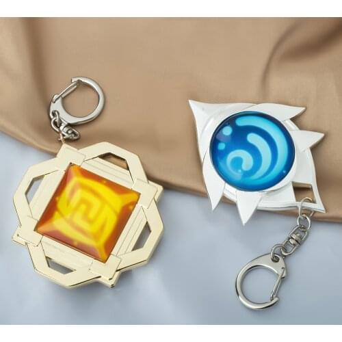 Genshin Impact Eyes Of God Key Chains Anime Trinket Mondstadt Liyue Harbor Accessories Kawaii Pendants Gifts