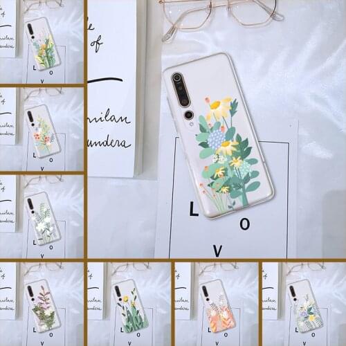 For Xiaomi Mi Note 10 Lite Pro Phone Case Silicone Aesthetic Flower Art Floral Back Cover For Xiaomi Mi 10 Lite Pro Youth Play