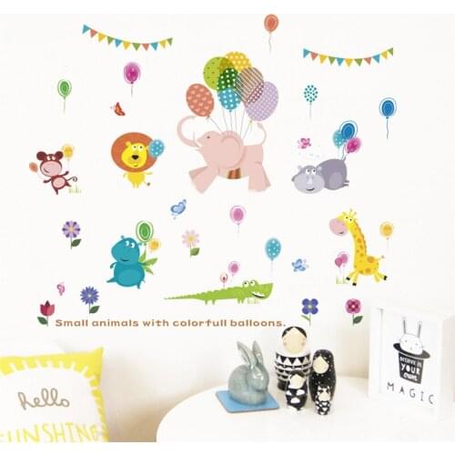 Colorfyl Animals Balloons Bathroom Wall Stickrs For Kids Rooms Bedroom Decoration Toilet Kids Room Wall decal poster mural