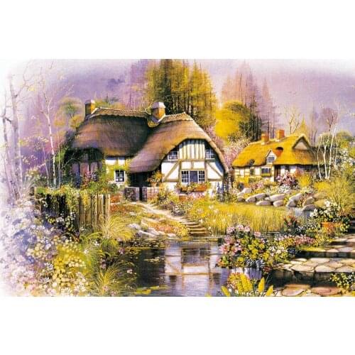 Hand painted landscape The wooden puzzle 1000 pieces ersion jigsaw puzzle white card adult childrens educational toys