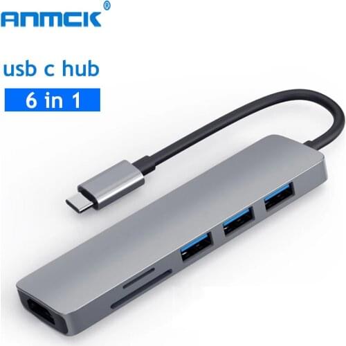 USB C Hub Type C to HDMI-compatible Splitter USB 3.0 TF SD Reader PD Charging Docking Station For MacBook Pro/Air M1 Usb 2.0 Hsb