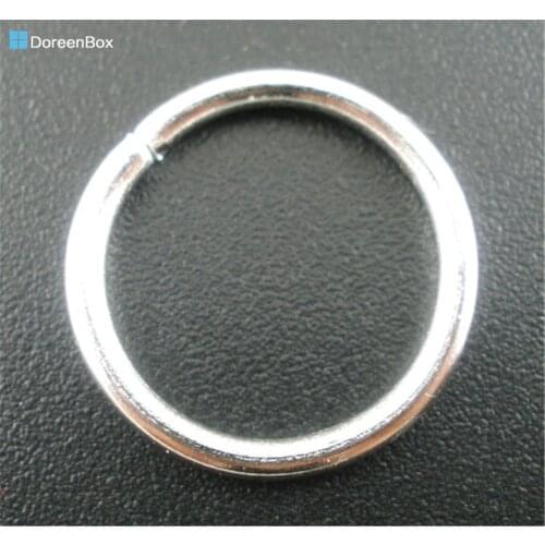 Doreen Box Lovely 100PCs Silver color Open Jump Rings 16mm Dia.Findings (B03127)