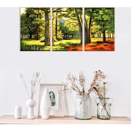 Gatyztory 3pcs Green Tree Paint By Numbers For Adults Landscape HandPainted Oil Painting Canvas DIY Gift Home Decor 40×50cm