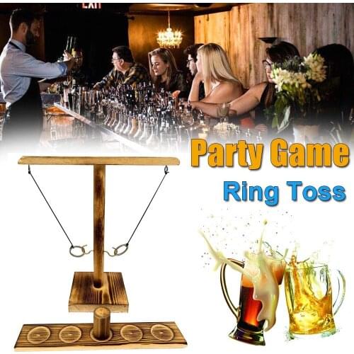 Hook and Ring Toss Battle Game for Kids Adults Wooden Toys Board Games Outdoor Indoor Bar Home Table Drinking Party Interactive