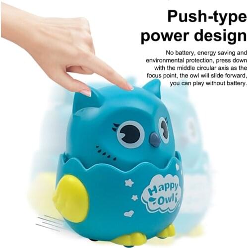 New Cute Cartoon Pressing Inertial Sliding Owl Snail Baby Toddlers Early Educational Pull back inertia Rotation Toys Kids Gifts