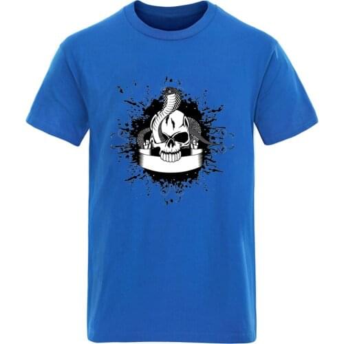 Skull Cartoon Cotton Round Neck Mens T-shirts Streetwear High Quality Brand Clothing Tops Hip Hop Casual 2020 Ropa De Hombre