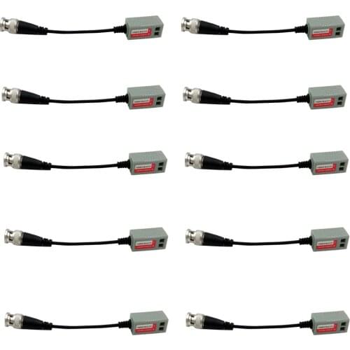 New 10 Pcs (5 pairs)CCTV Camera Passive Video Balun BNC Connector Coaxial Cable Adapter