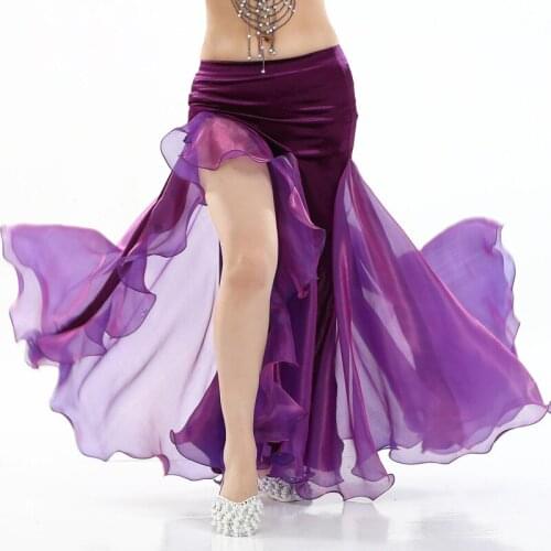 2018 New Belly Dancing Clothing Long Fishtail Skirts Wrapped Slits Flannel Tight Skirt Women Belly Dance Skirts Skinny