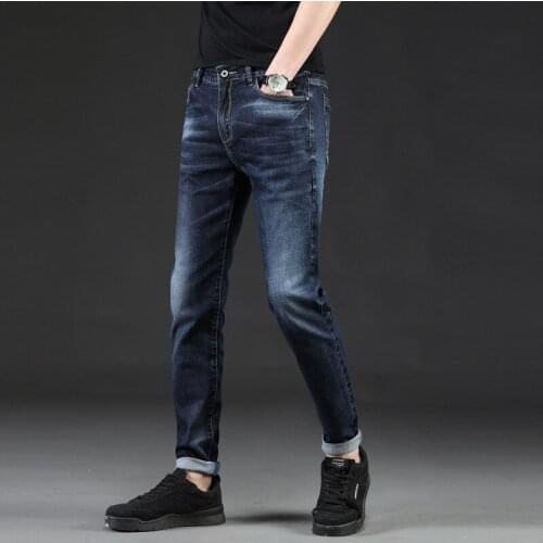 2021 New Jeans Men Stretch Straight Pockets Solid Casual Gloria Jeans Men 2018 Brand Denim Clothes Mens Jeans Size