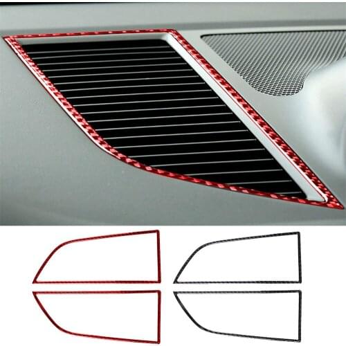 Real Carbon Fiber Dashboard Air Vent Outlet Panel Cover Decorative Trim For Porsche Macan 2014-2021 Interior Car Accessories