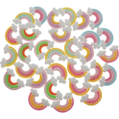 30 Resin Cabochons Buttons Rainbow Decoden Craft Charms Flatbacks Embellishment