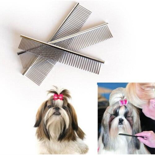 Pet Dematting Comb Stainless Steel Pet Grooming Comb for Dogs Cats Removes Loose Knots Hair Pet Grooming SuppliesNW