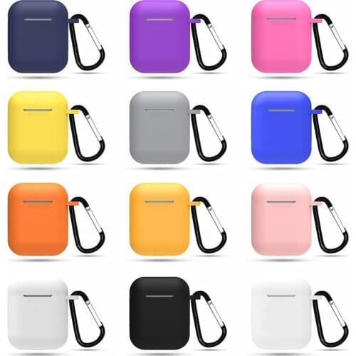 Silicone Case Protective Cover for Airpods Bluetooth Earphone soft Silicone Cover For Shockproof Sleeve With Hook