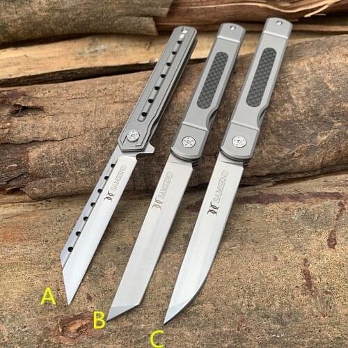 New pocket folding knife bearing system tactical survival knife tanto D2 blade Japanese razor style outdoor Camping pocket tool