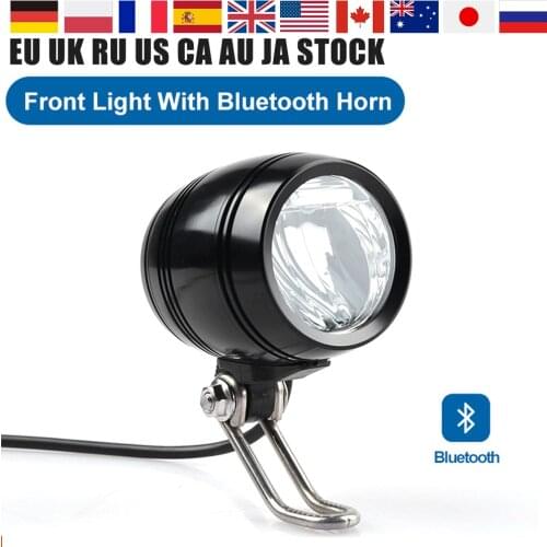 Electric Bicycle LED Headlight With Bluetooth Speaker Horn EBike Front Light 120 lux DC12V 36V 48V 60V 80V LED ebike Light