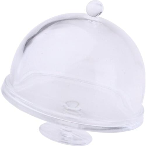 1/12 Miniature Acrylic Cake Display Stand W/ Lid Dollhouse Kitchen Accs #2