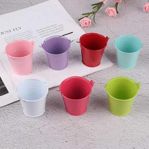 1:6 1:12 Scale Mini Candy Metal Buckets Decoration Miniature Toy Doll Food Kitchen Living Room Accessories for BJD Dollhouse
