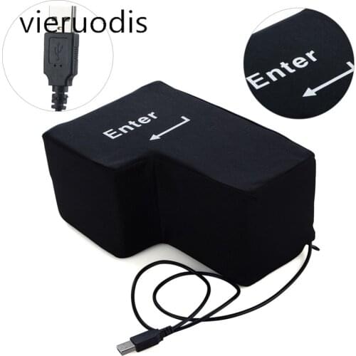 1PC Creative Big USB Enter Key Anti Stress Button Pillow Supersized Unbreakable Office Computer Laptop Novelty Vent Enter Key