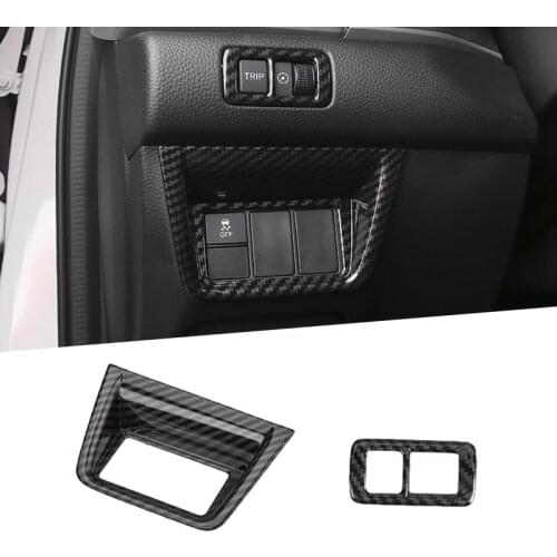 2pcs Carbon Fiber Style Car Headlight Adjustment Head Light Lamp Switch Cover Trim Sticker for Honda Accord 2018