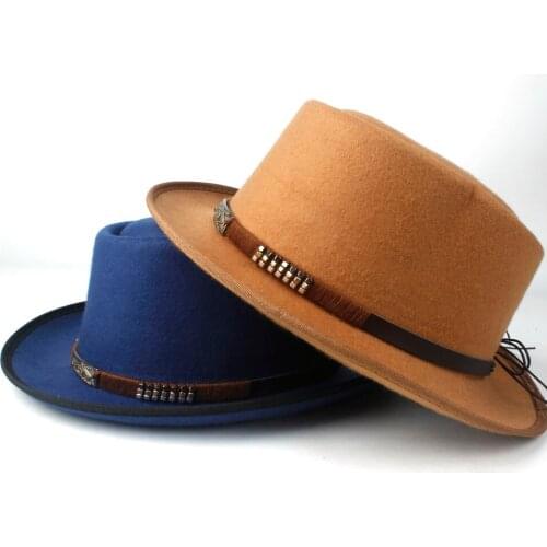 2019 Fashion Men Women Pork Pie Hat With Belt Tea Party Hat For Lady Fedora Hat For Gentleman Dad hat Size 58CM