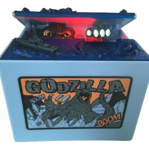 2021 High Quality Electronic Money Box Godzillas Home Piggy Bank Steal Coin Automatically for KidsBirthday Christmas Gift