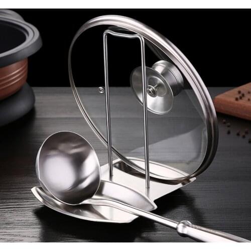304 Stainless Steel Soup Rest Pot Lid Holder Chopping Board Organizer Container Gadgets Tools Utensil Kitchen Storage Rack