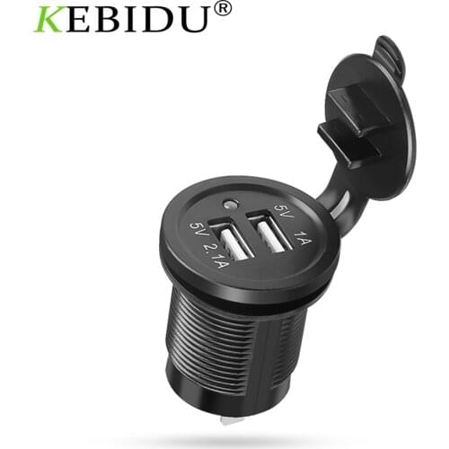 KEBIDU 2.1A/1A Dual USB Car Charging Car Power Charger Cigarette Lighter Adapter Socket Splitter Power Adapter For Phone