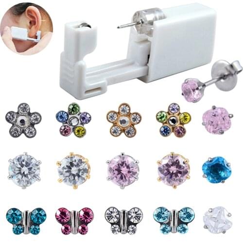 BOG-24 Units Hot Sale Disposable Safe Sterile Ear Piercing Unit Kit Stud Earring Stud Piercing Gun Piercer Tool Machine Kit Stud