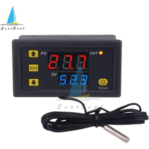W3230 Mini Digital Temperature Controller 12V 24V 220V Thermostat Regulator Heating Cooling Control Thermoregulator With Sensor