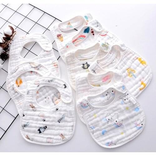 Baby Bibs 8 Layers Gauze Muslin Baby Kids Bandana Feeding Burp Cloth Soft Newborn Infant Saliva Towel Baby Girl Boy Accessories