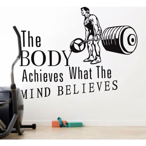Fitness Club Decal Barbell Body-building Posters Vinyl Wall Decals Decor Mural Gym Sticker Fitness Crossfit Decal Gym Sticker