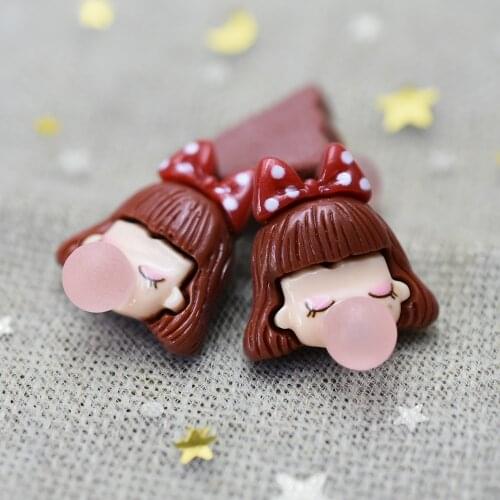 100pcs/lot blow bubble girl 25mm resin flat back cabochon for DIY craft DIY wedding decorations dollhouse christmas