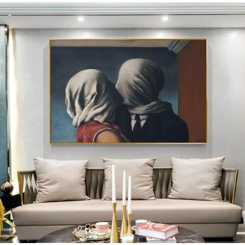 Rene Magritte The Lover Canvas Painting Modern Posters and Print Surrealism Wall Art Picture Cuadros Home Decoration Room Decor